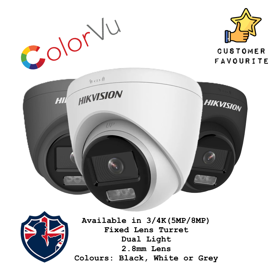 security cameras british fire and security 3k colorvu dual light poc fixed lens turret 2.8 4